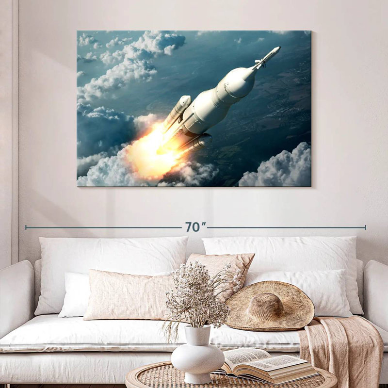 Oberle Spaceship Launching, 32" H x 48" W
