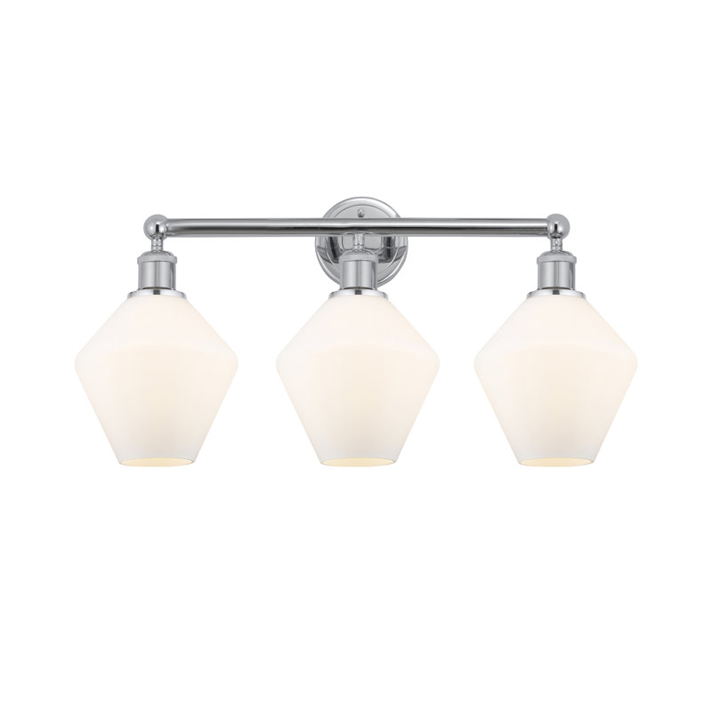 Éclairage pour meuble-lavabo 3 lumières Amylea, Boîtier blanc mat, Chrome poli