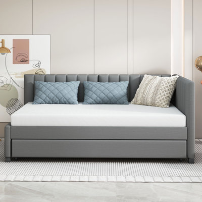 Upholstered Corner Daybed with Trundle