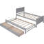 Lit plateforme simple avec lit gigogne et tiroir, fabrication en pin gris, créer un espace de rangement élégant et fonctionnel, maximiser l'attrait-1822798501