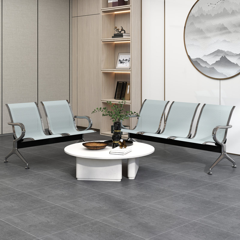 Fauteuil de salle de réception avec accoudoirs pour salle d'attente Kinfant, Argent