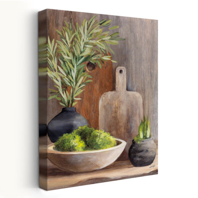 Printemps Tableaux I Verdure Contemporain Noir Gris Blanc Bol brun