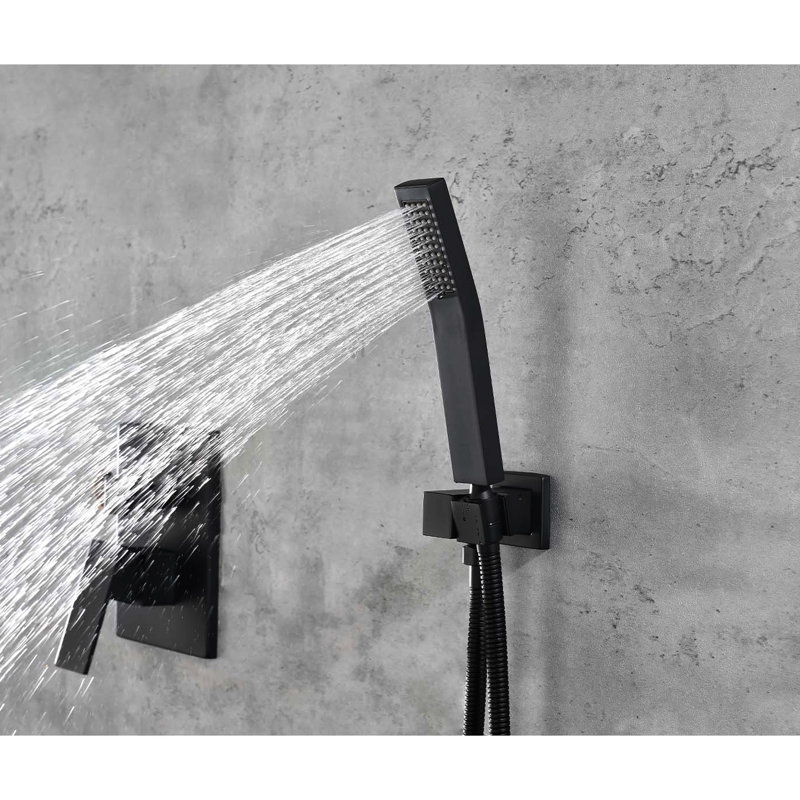 Douche de plafond de 16 po - noir mat, tête noire confortable pour l'heure du bain, Noir mat
