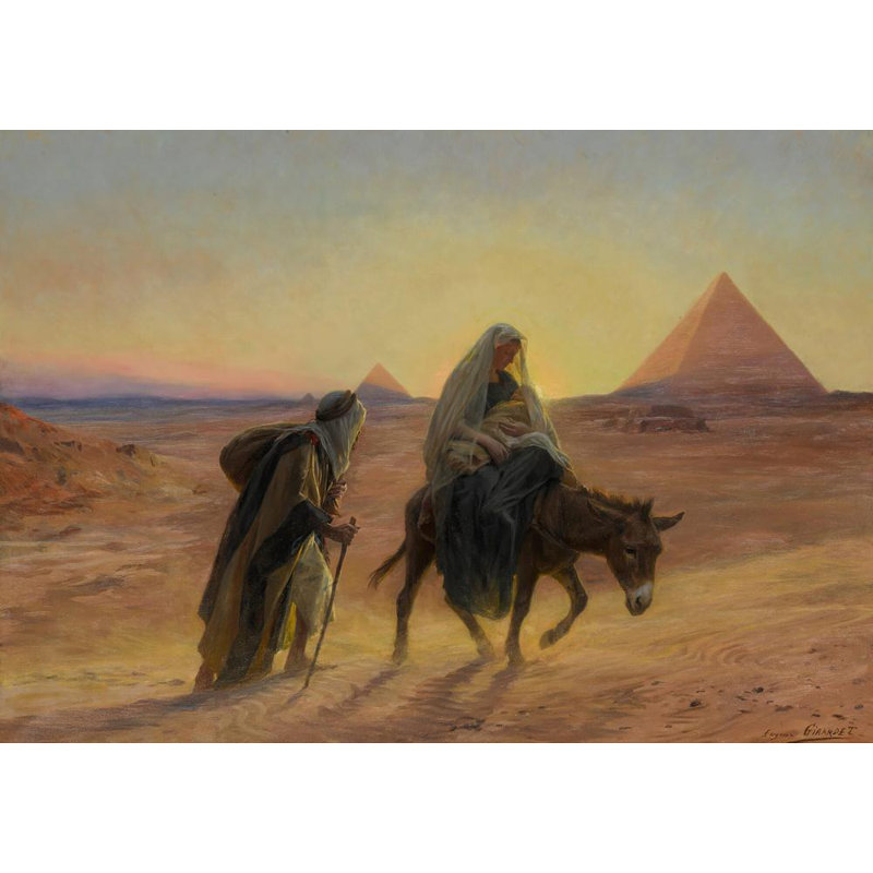 "Vol en Égypte" par Eugène Girardet - Toile tendue avec châssis, H 48 po x l 33 po