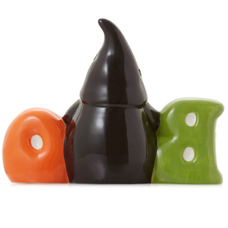 Multicolor Ceramic Halloween BOO Gnome with LED Lights
