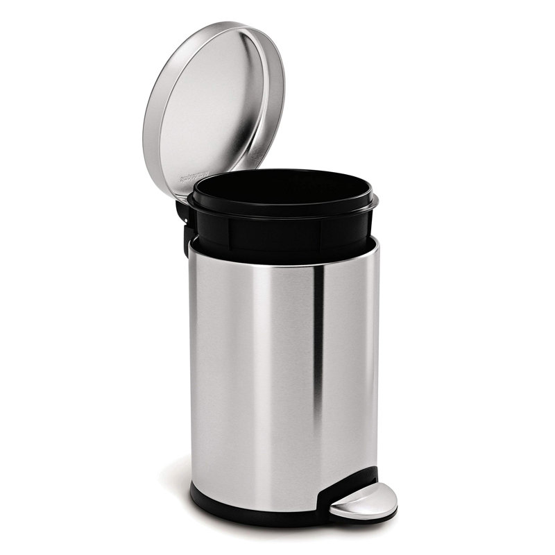 Poubelle de salle de bain 1,2 gallons, Brossé