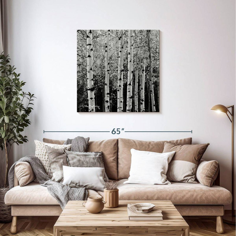 Alvord Aspens en automne BW, H 36 po x l 36 po