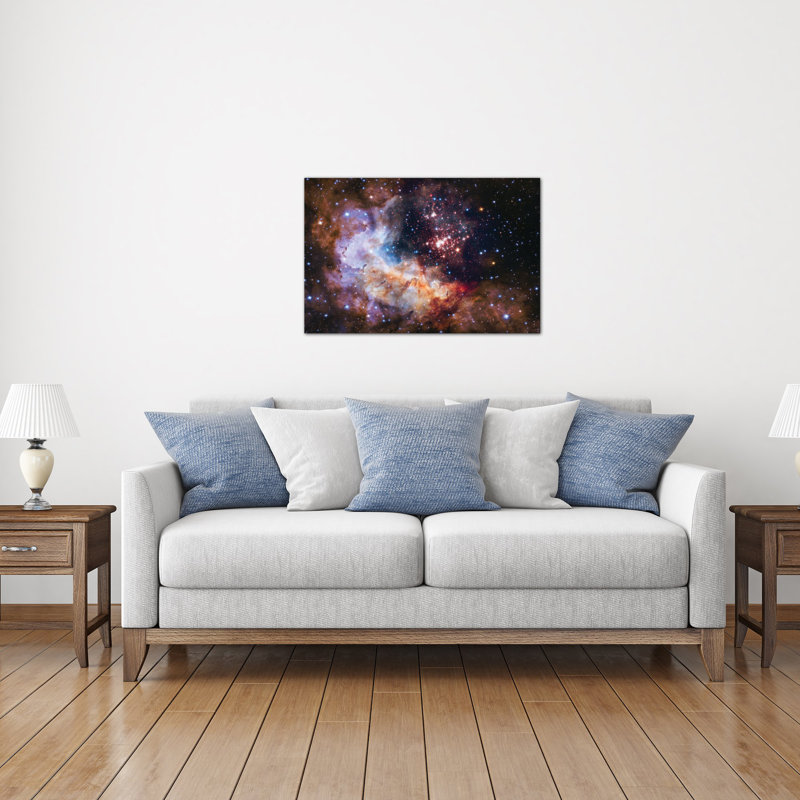 «WR 20a and Surrounding Stars, Westerlund 2», impression sur toile, H 18 po x l 26 po x P 1,5 po, Toile tendue, Pas de tapis