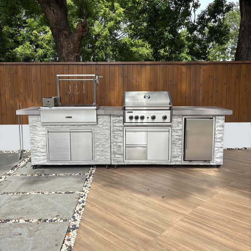 Ensemble de cuisine d'extérieur avec rebord argentin 132 "Infinity