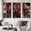 «Red Gladiolus Flowers», 3 pièces sur toile-271642713-271642717