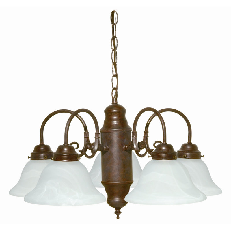 Cusick 5 - Light Dimmable Classic / Traditional Chandelier, Old Bronze