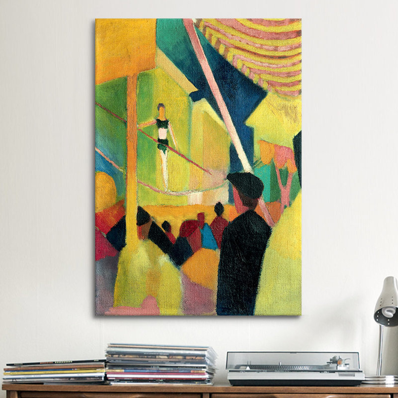 'Acrobat' by August Macke Painting Print on Canvas, 26" H x 18" W x 0.75" D