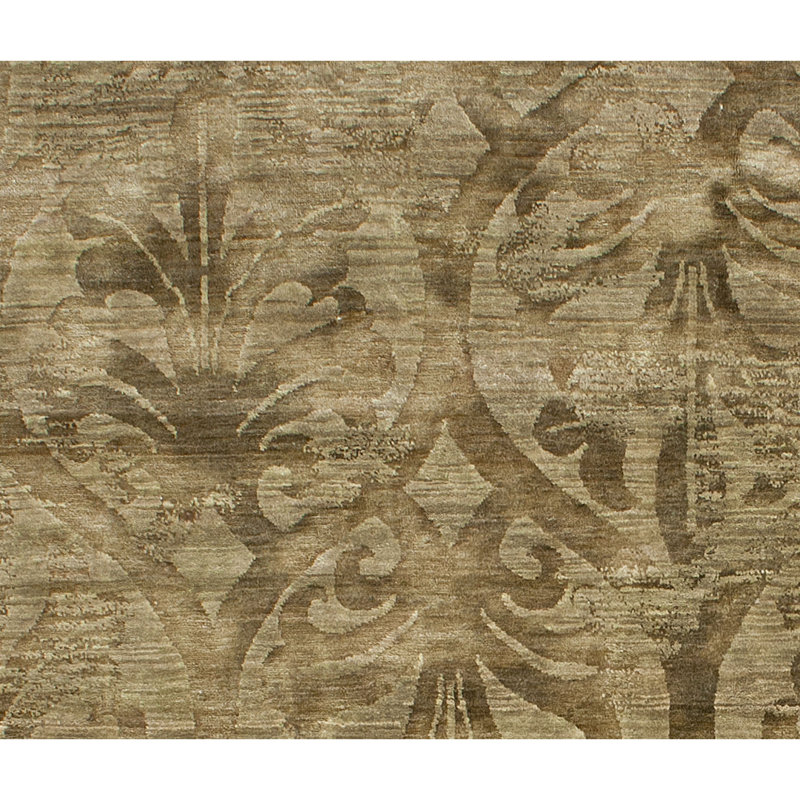 Tapis d'acajou noué à la main de haute qualité, Rectangle de 10 pi x 14 pi