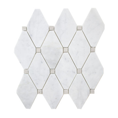 Carreau de mosaïque de mur et de plancher en marbre Carrara 3 po x 5 po Carrara