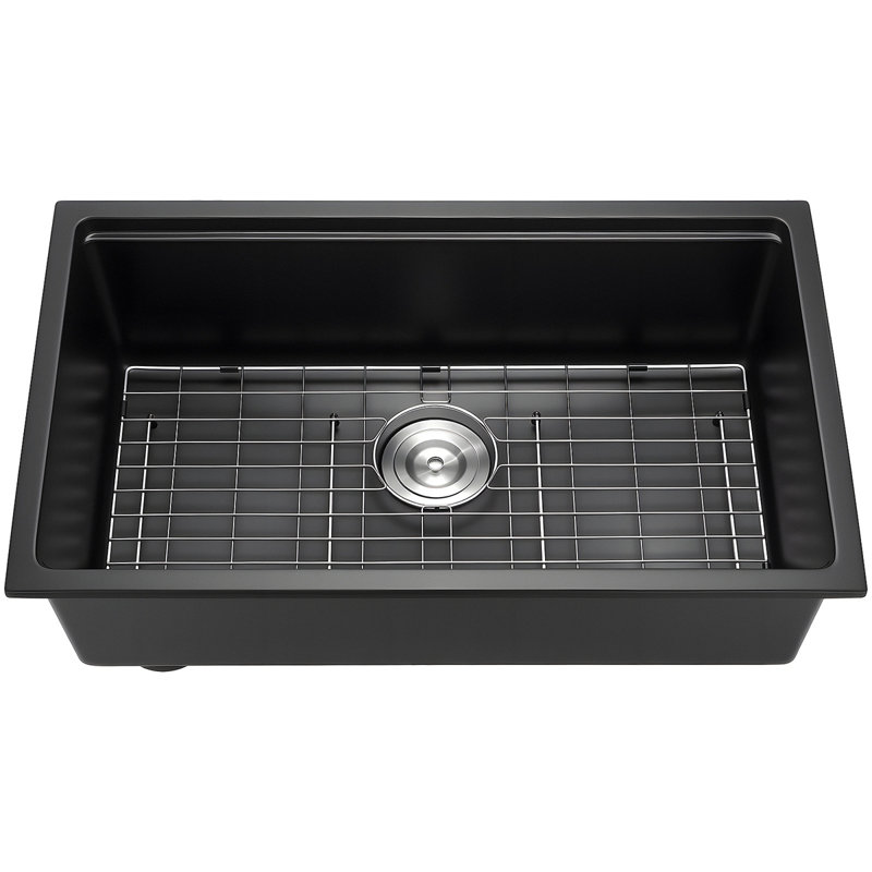 30 Inch Granite Kitchen Sink Undermount Single Bowl Drop-In Basin For RV Bar