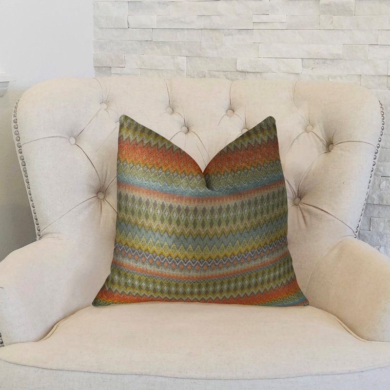 Zig Along Reversible Throw Pillow, 16" H x 16" W