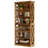 71" Industrial 6-Tier Bookshelf with Decorative Side Panels, Rustic Brown