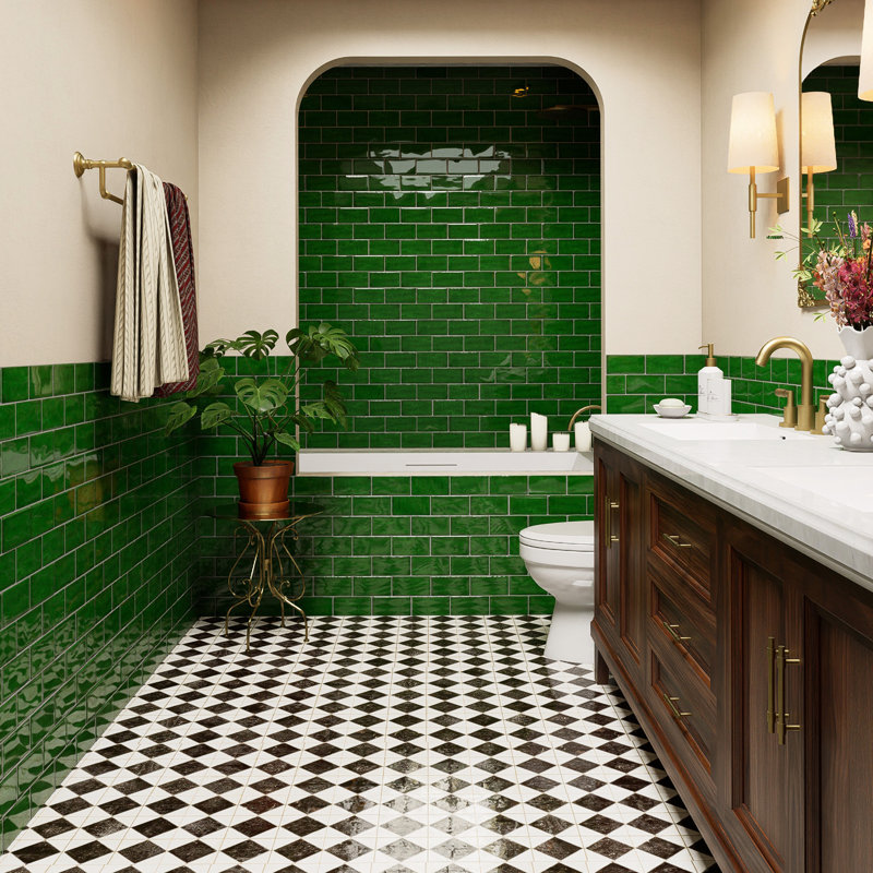 Viva Antic Verde 3" x 6" Ceramic Wall Tile
