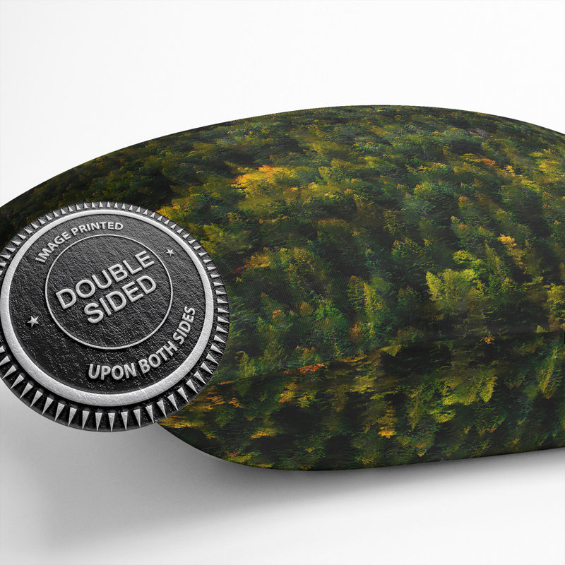 Autumn Forest In Switzerland Square Throw Cushion, Green/Yellow, 40 x 40 cm