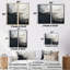 Minimalisme, peinture noire et blanche Wave I - art mural sur toile crème 2 pièces-996337133-996337132-996337138