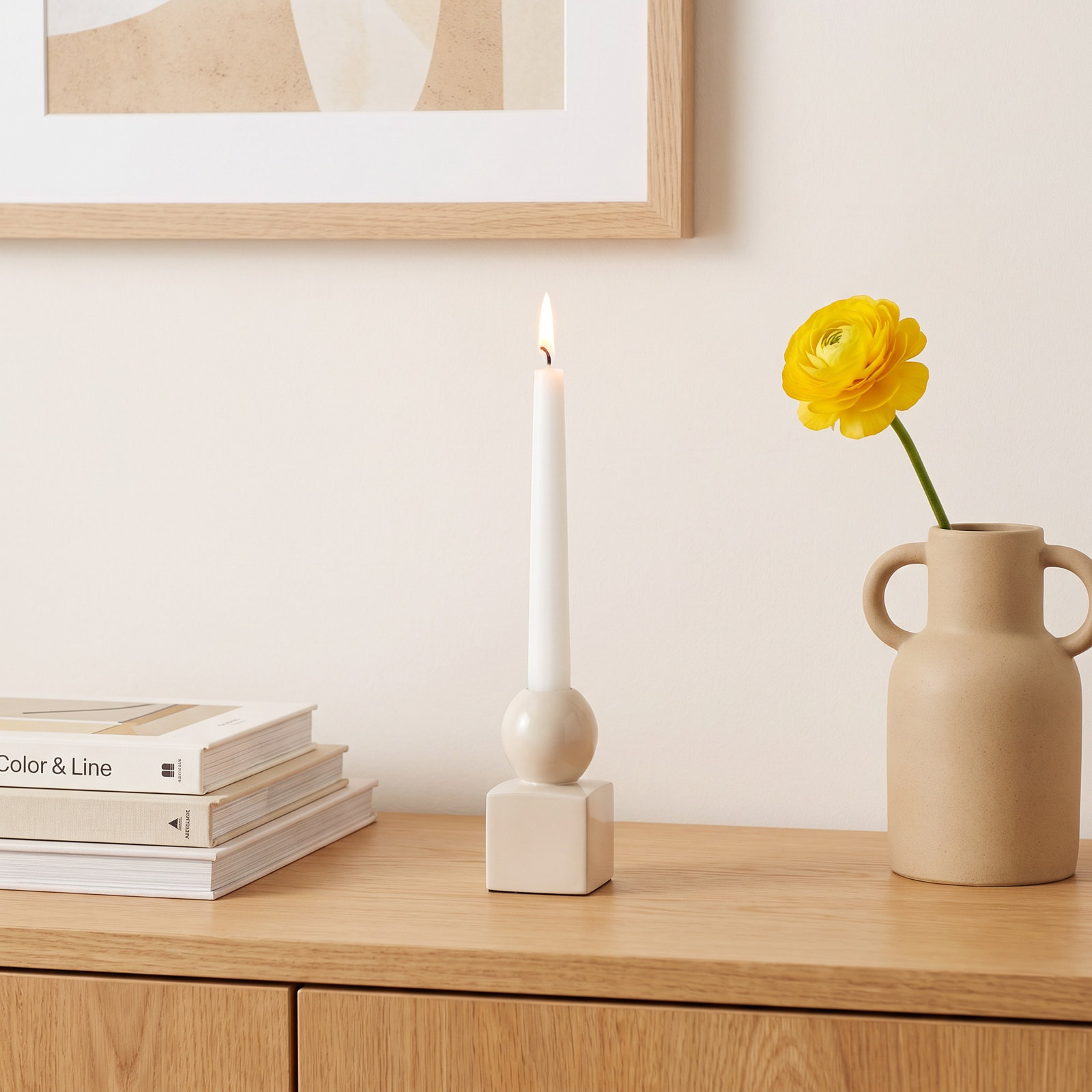 Paulding Aluminum Pillar Candle Holder, White