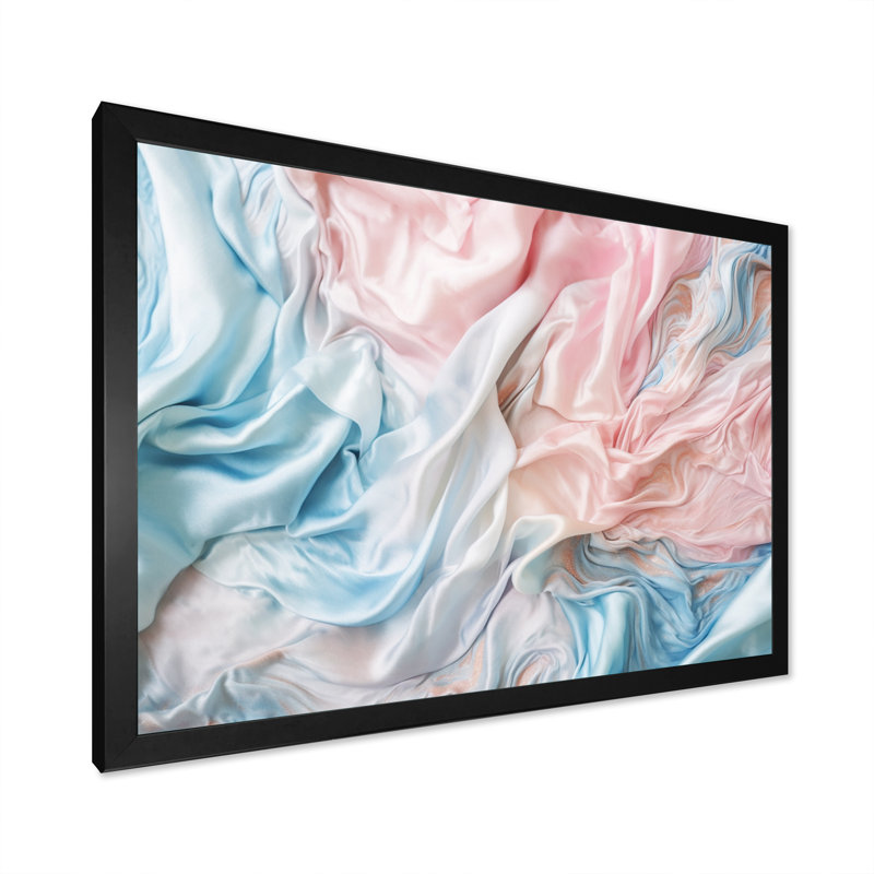 Rose bleu, couleurs dansantes I, Toile encadrée noire à coins fermés, H 12 po x l 20 po x P 1 po