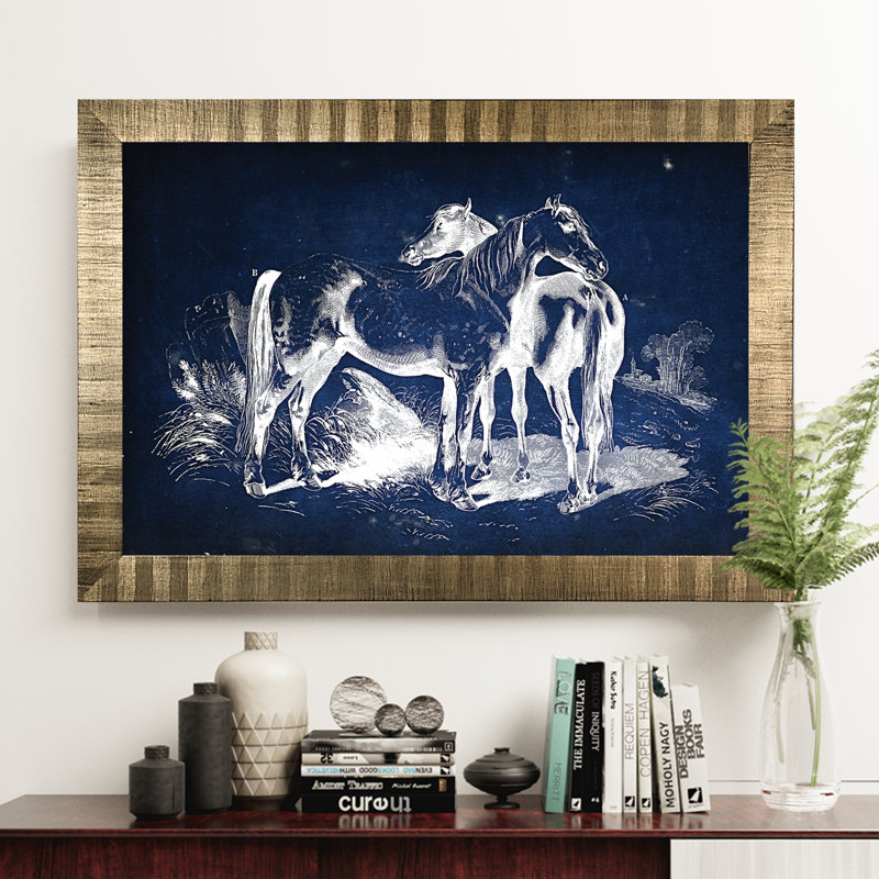 « équin plate v », impression, H 29 po x l 41 po x P 2 po, Encadrement doré antique, Pas de tapis