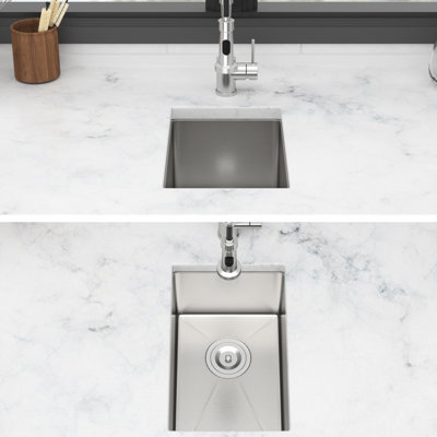 12 Inch Undermount Stainless Steel Kitchen Sink 16 Gauge 8 Deep, Sound - Proof And Condensation , With Drying Rack Template Deep Single Bowl, Coating To 3Mm Pad For Quiet Use, Comes Installation Guide