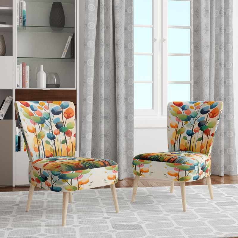 Chaise d'appoint Abstract Botanicals, Side Chair Armless
