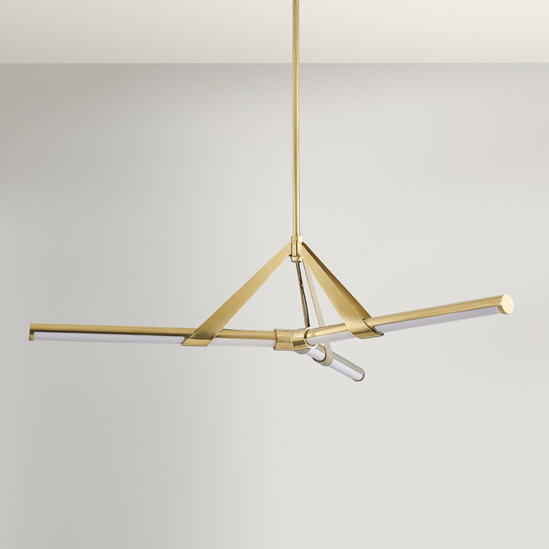 JONAS 3 LIGHT CHANDELIER, Aged Brass, 10" H x 46" W x 46" D