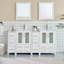  Meuble-lavabo autoportant moderne à double cuve 72 po avec plateau en céramique et miroirs assortis-27042764