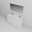 Meuble-lavabo blanc 60 po X P 22 po D, dessus en marbre de Carrare, ensemble de robinet et Miroir