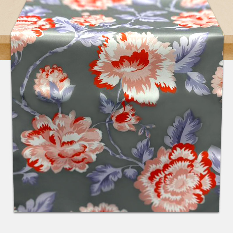 Chemin de table imprimé Arpad, Gris/Bleu/Orange