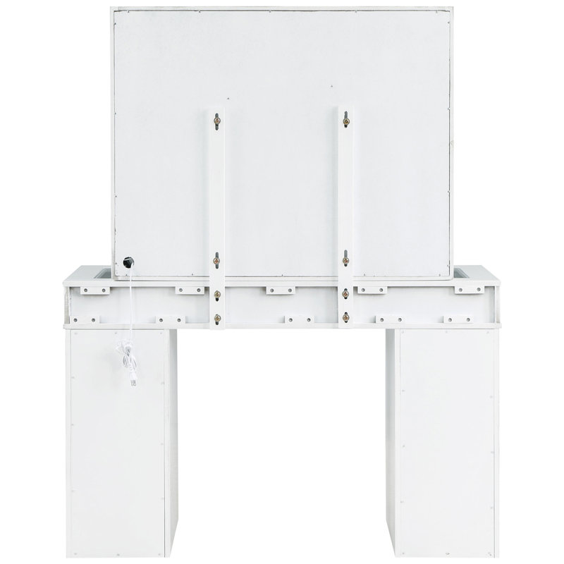 Coiffeuse avec miroir et tabouret Winona