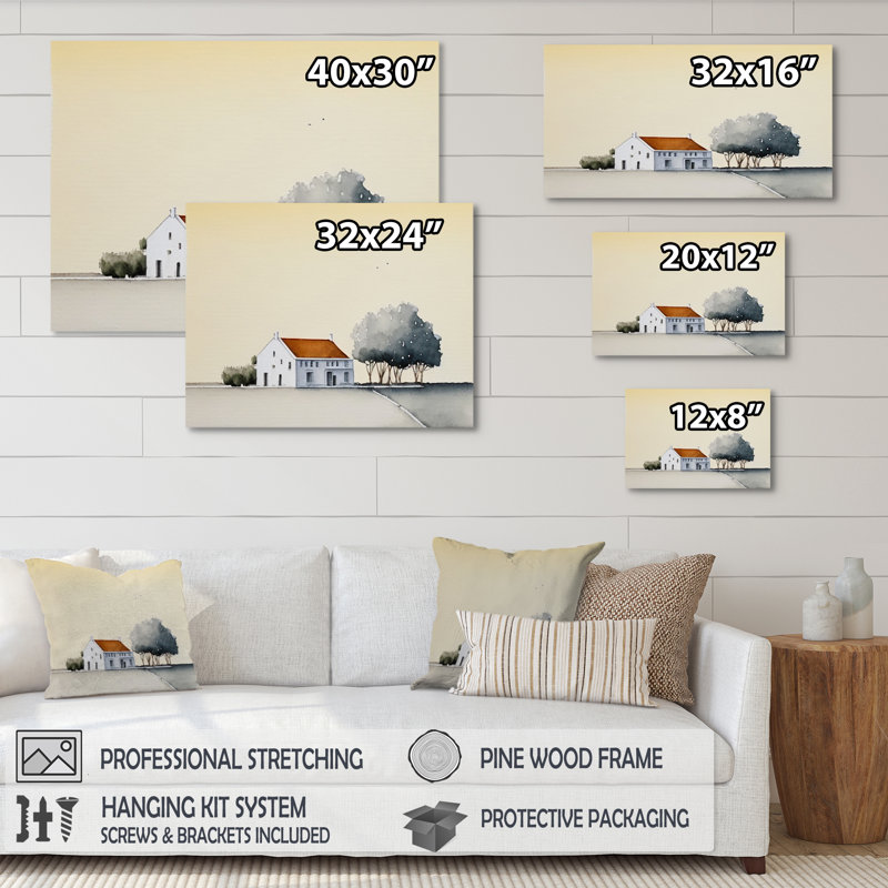 «Countryhouse in the Countryside», reproduction sur toile, H 16 po x l 32 po x P 1 po, Toile tendue