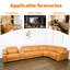 Canapé d'angle confortable 6 pièces en cuir brun avec fauteuil inclinable électrique et rangement, style moderne et respirant, idéal pour le salon.