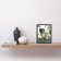 Pug Dog With Floral Patterns Vintage Inspired Multicoloured Linocut - Single Picture Frame Print