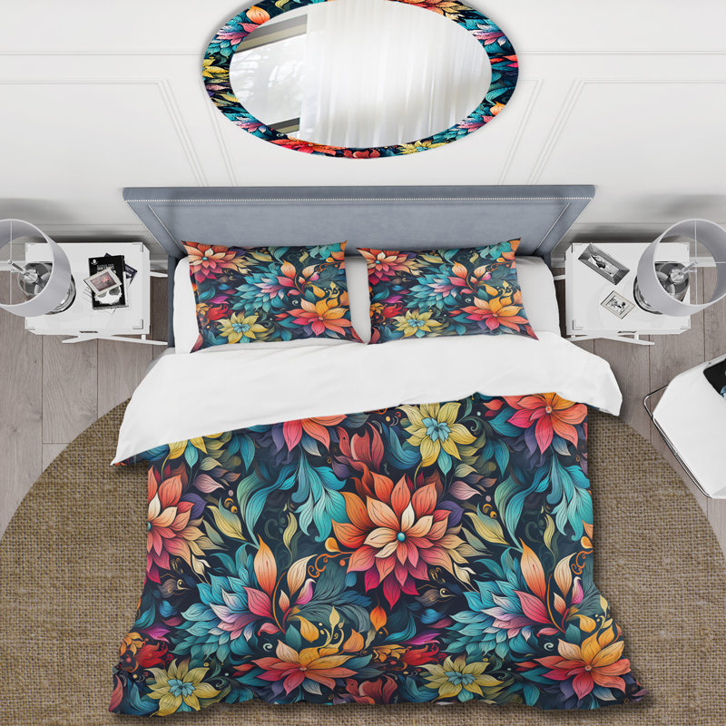 Ensemble de housse de couette Eclectic Mandala Boho, Housse de couette pour très grand lit et 2 très
