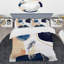 Ensemble de housse de couette en microfibre blanc / bleu-66399706
