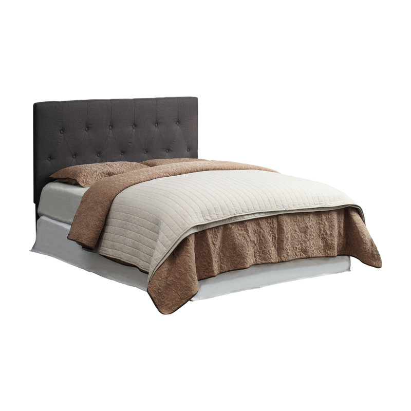Tussey Tufted Upholstered Low Profile Platform Bed, Gray, Full