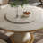 White Natural Marble Round  Dining Table Sets
