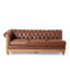 Grand siège modulaire en cuir de polyuréthane brun, pieds en bois, rivets en métal, style rétro de 105 po x l 105 po x H 28 po