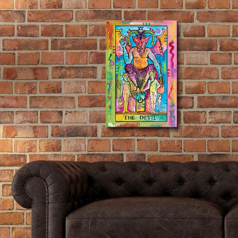 Bungalow Rose «Tarot - The Devil» par Dean Russo, art mural en verre acrylique, H 24 po x l 16 po x P 0,2 po