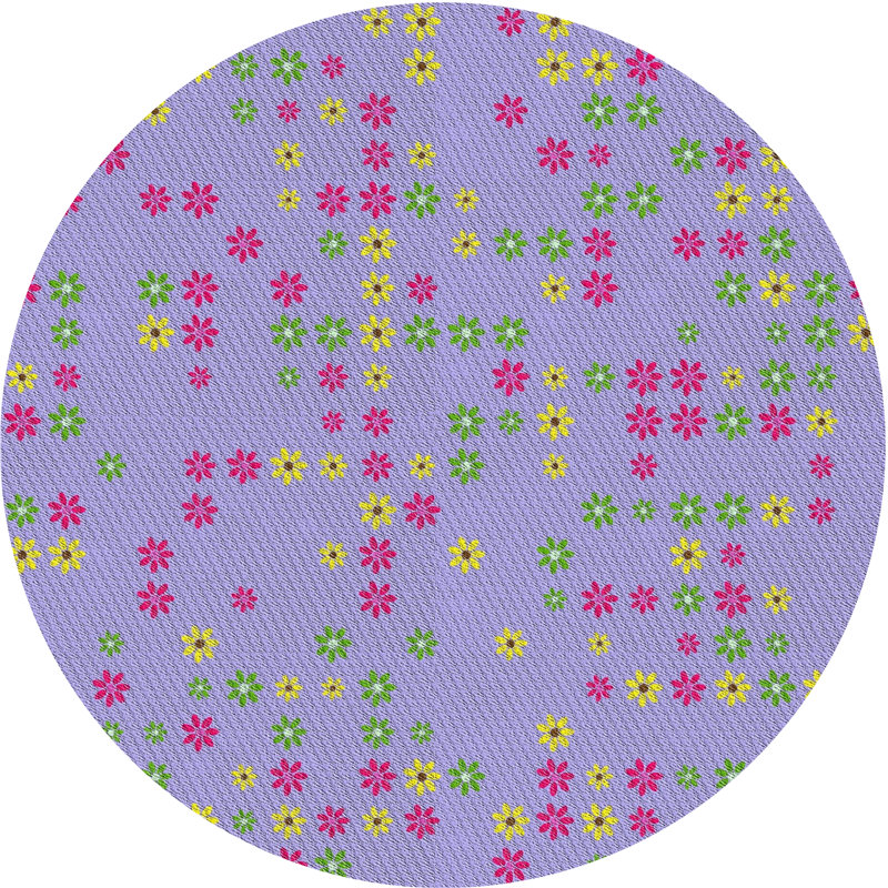 Tapis mauve à motif floral Ayaana, Rond 8 pi