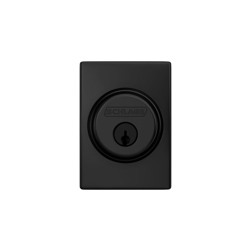Single Cylinder Deadbolt with Century Trim, Matte Black