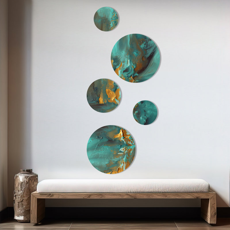 Ensemble de 5 décorations murales soleil méditerranéen I