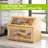 Bread Storage Farmhouse Bread Box For Kitchen Countertop Bread Container With Clear Window Breadbox Double Layer Bamboo Extra Large Capacity Bin Kitchen Food Storage Container(Natural)