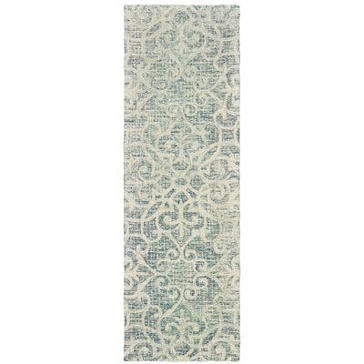 Tapis gris / ivoire en laine touffetée Miah Hadmade