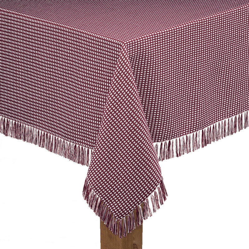 Nappe châtaigne en coton à 100 % Gingham, 84 po x 60 po, Vin