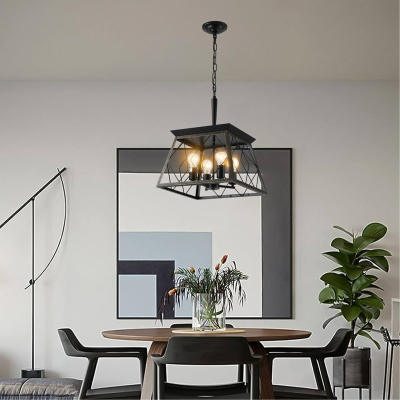 4 - Noir doré rétro - Luminaire antique pour la salle à manger de cuisine réglable avec chaîne